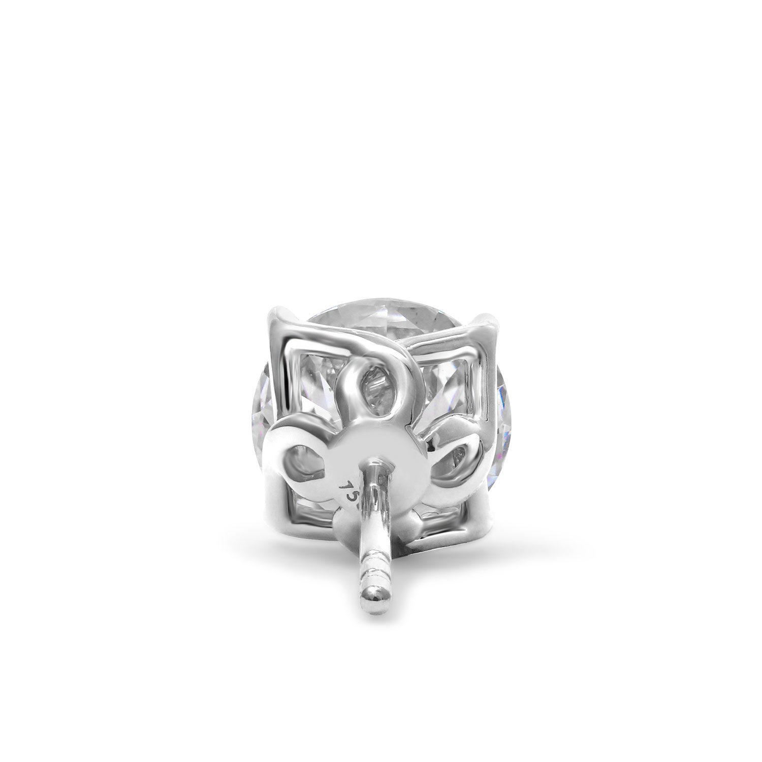 Clarity Diamond Signature Lab-Grown Round Diamond Stud Earrings in White Gold, 3.17 cttw