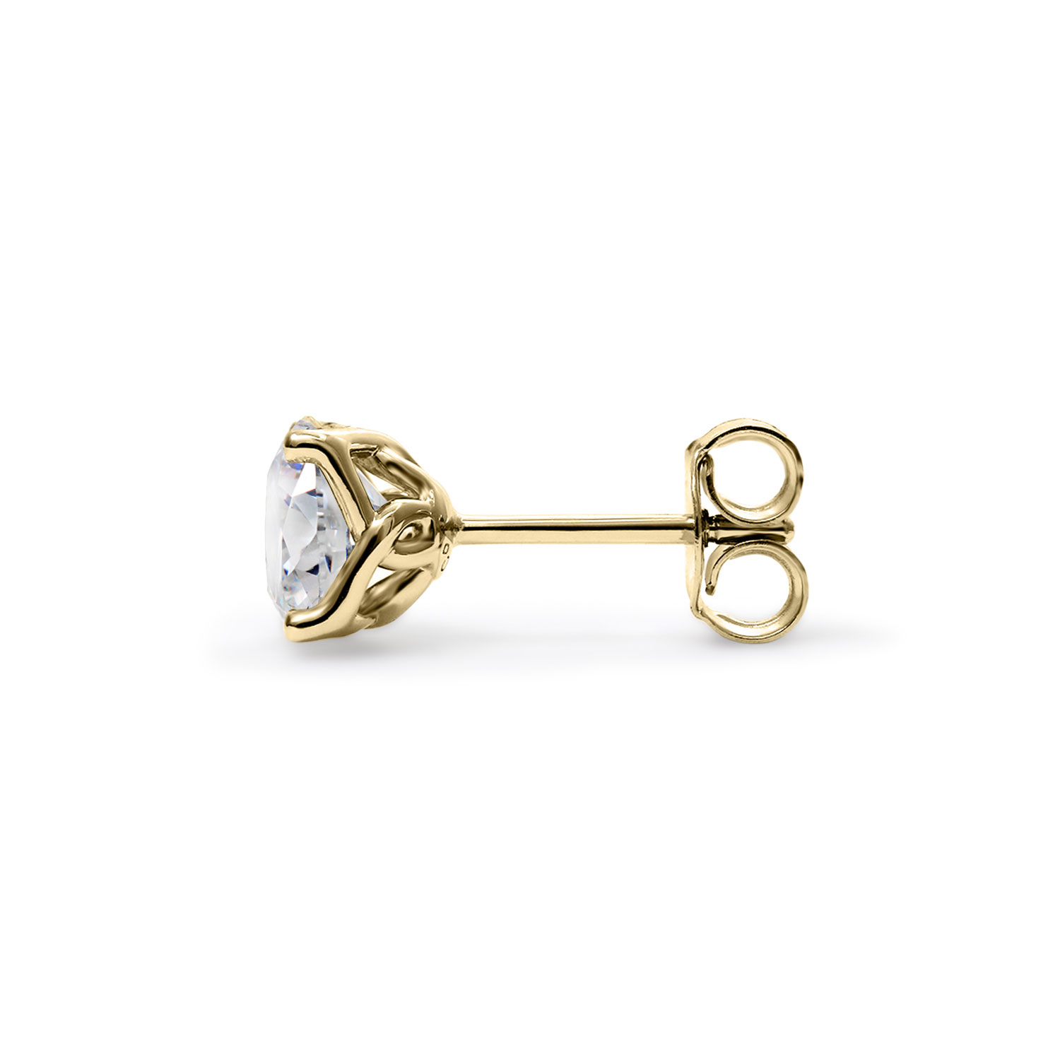 Clarity Diamond Signature Lab-Grown Round Diamond Stud Earrings in Yellow Gold, 2.14 cttw