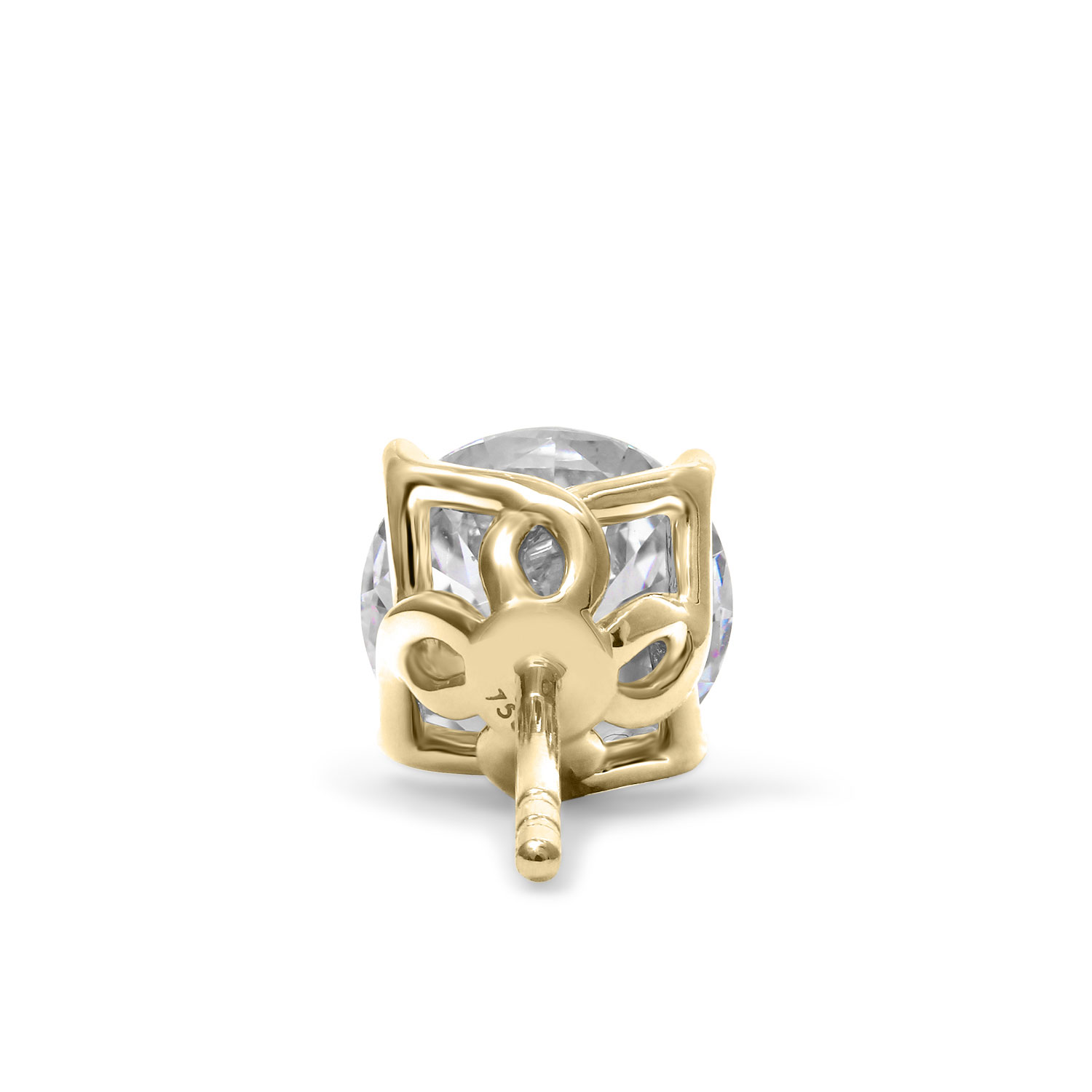 Clarity Diamond Signature Lab-Grown Round Diamond Stud Earrings in Yellow Gold, 3.16 cttw