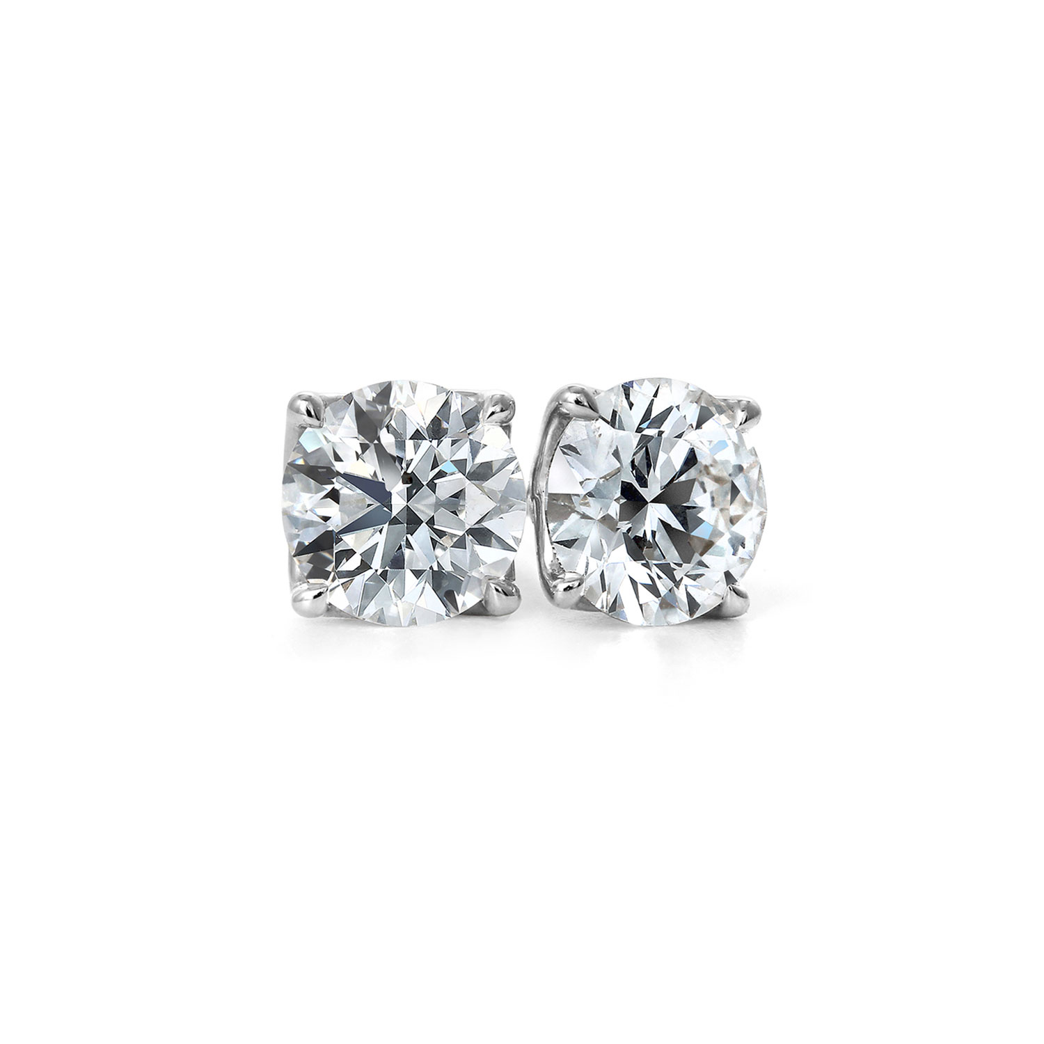 Clarity Diamond Signature Lab-Grown Round Diamond Stud Earrings in White Gold, 2.16 cttw
