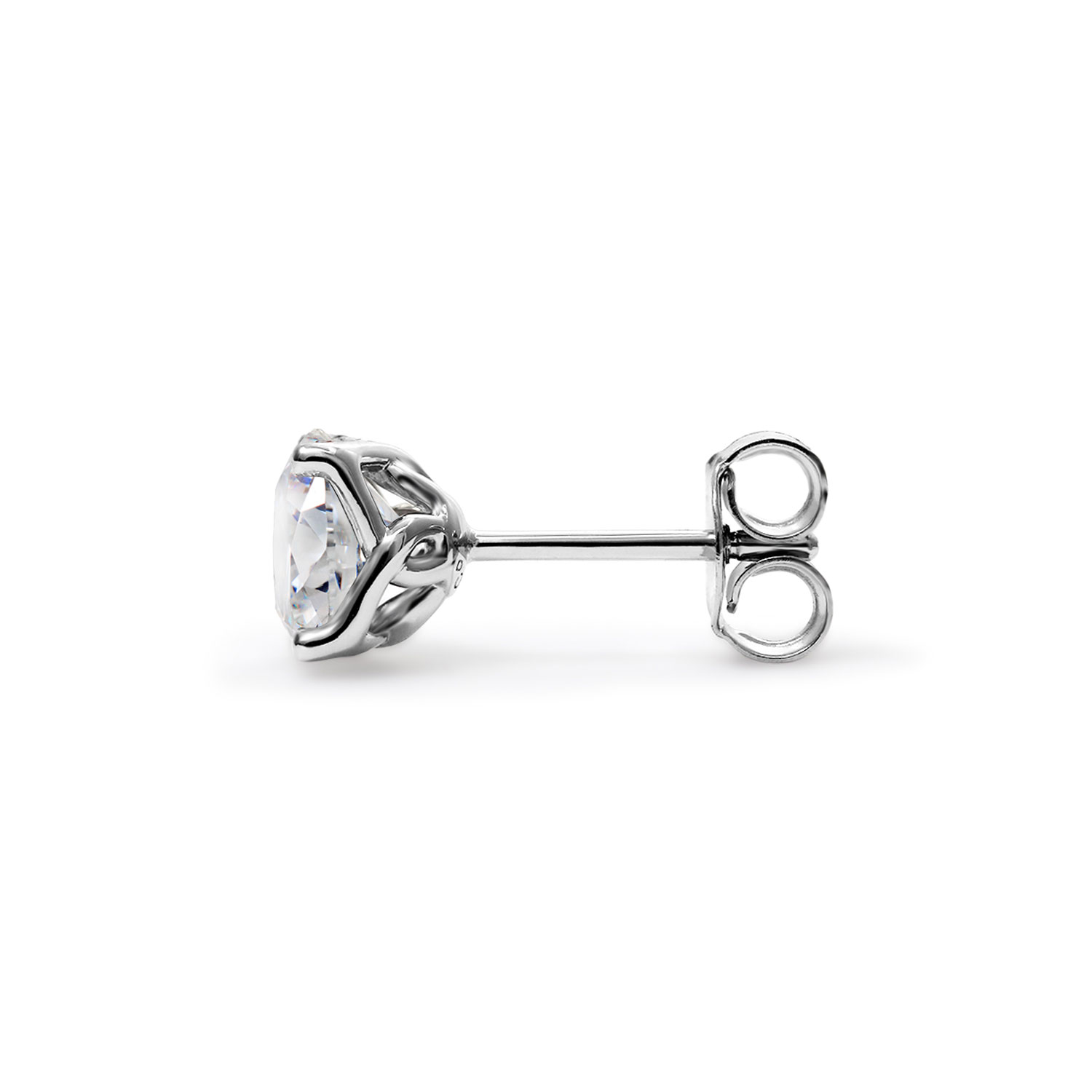Clarity Diamond Signature Lab-Grown Round Diamond Stud Earrings in White Gold, 2.15 cttw