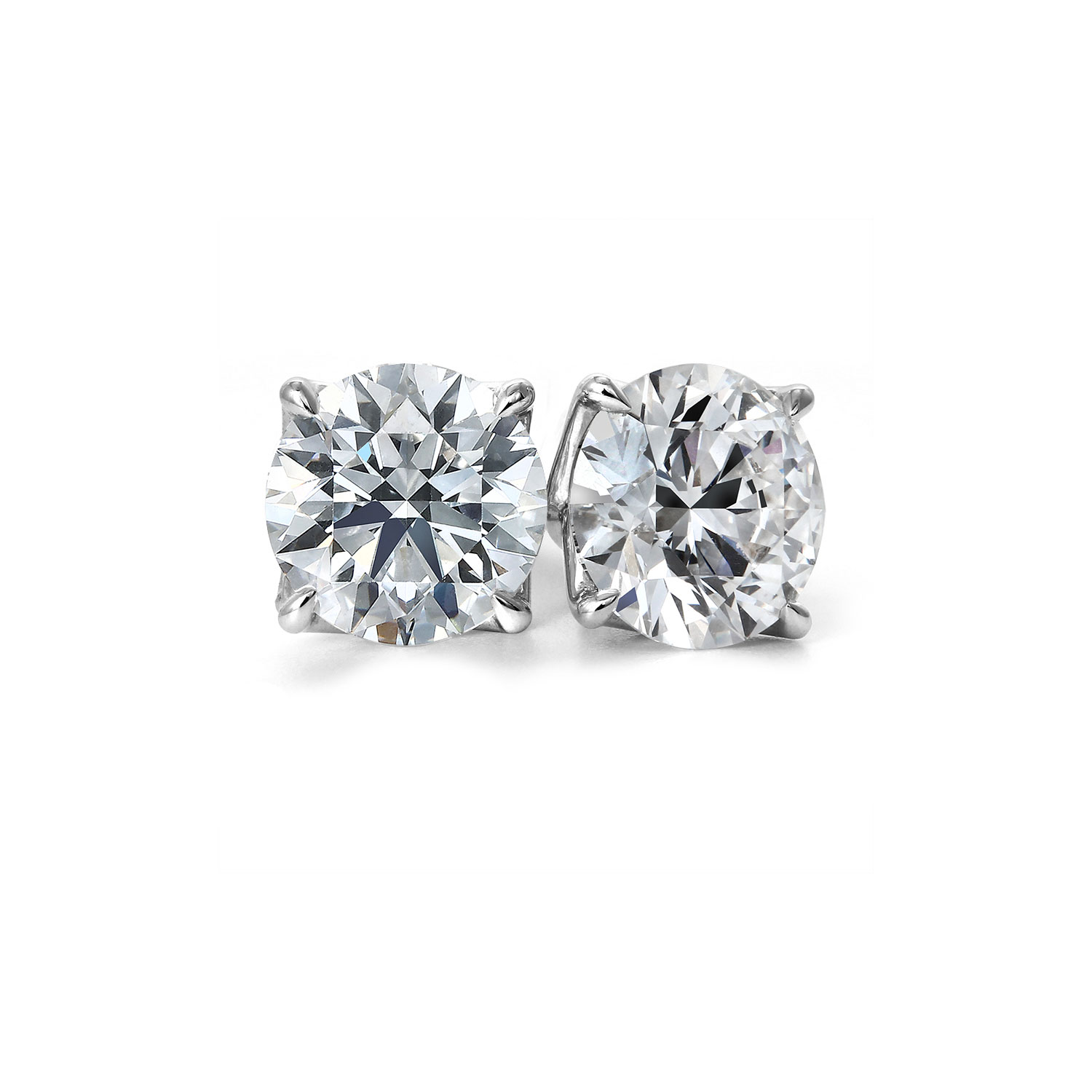Clarity Diamond Signature Lab-Grown Round Diamond Stud Earrings in White Gold, 3.21 cttw