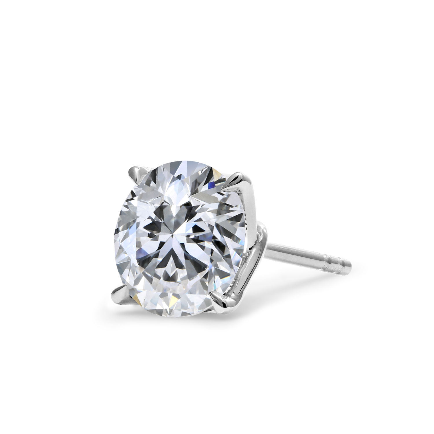 Clarity Diamond Signature Lab-Grown Round Diamond Stud Earrings in White Gold, 3.21 cttw