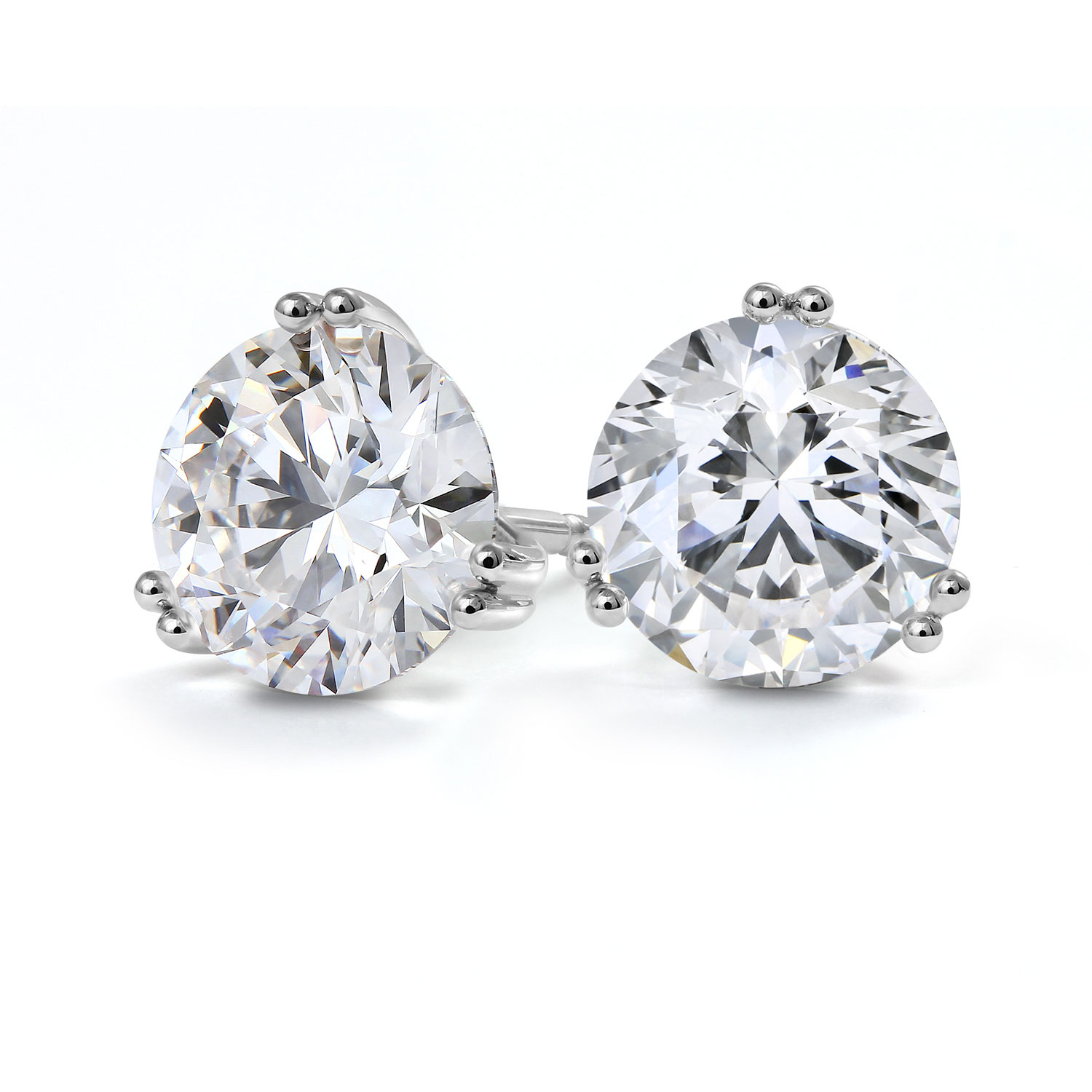 Clarity Diamond Afloat Lab-Grown Round Diamond Stud Earrings in White Gold, 4.23 cttw