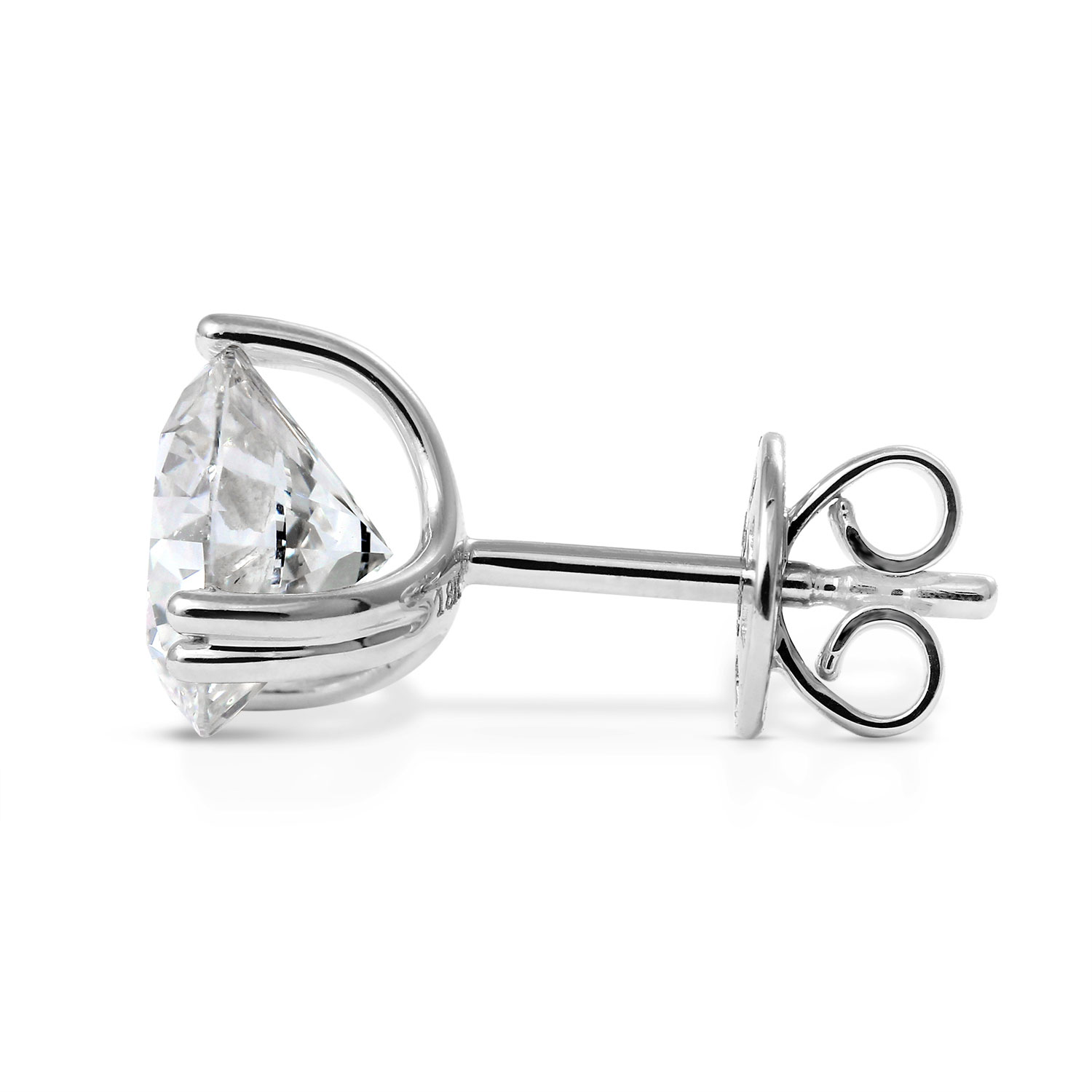 Clarity Diamond Afloat Lab-Grown Round Diamond Stud Earrings in White Gold, 4.23 cttw