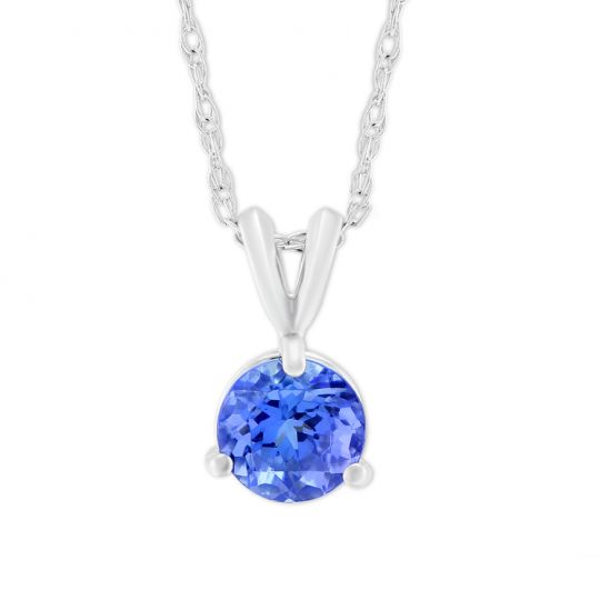 14k White Gold Round 6mm Tanzanite Pendant 18 Borsheims - Tanzanite Pendant White Gold