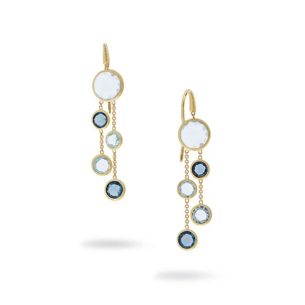 Marco Bicego Jaipur Mixed Topaz Two Strand Earrings in Yellow Gold