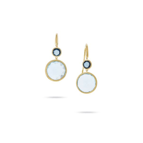 Marco Bicego Jaipur Mixed Topaz Drop Earrings in Yellow Gold