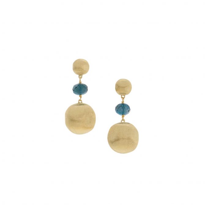 Marco Bicego Africa Gemstone London Blue Topaz Drop Earrings