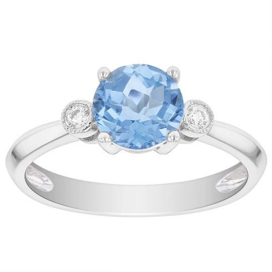 14k white gold round