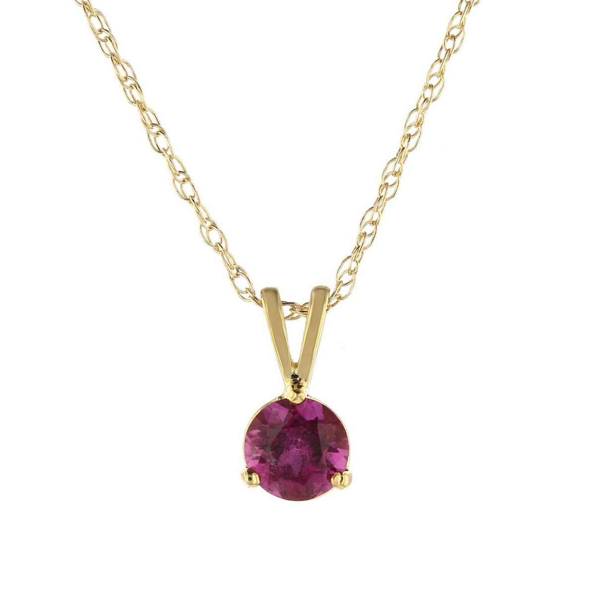 Pink Tourmaline Pendant in Yellow Gold, 18