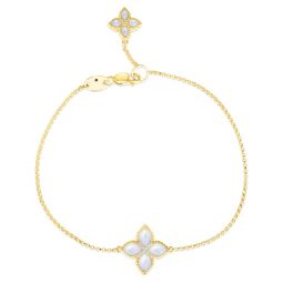 Roberto Coin 18k Yellow Gold White Mother Of Pearl Diamond Roberto Coin 18k Yellow Gold White Mother Of Pearl Diamond Princess Flower Bracelet