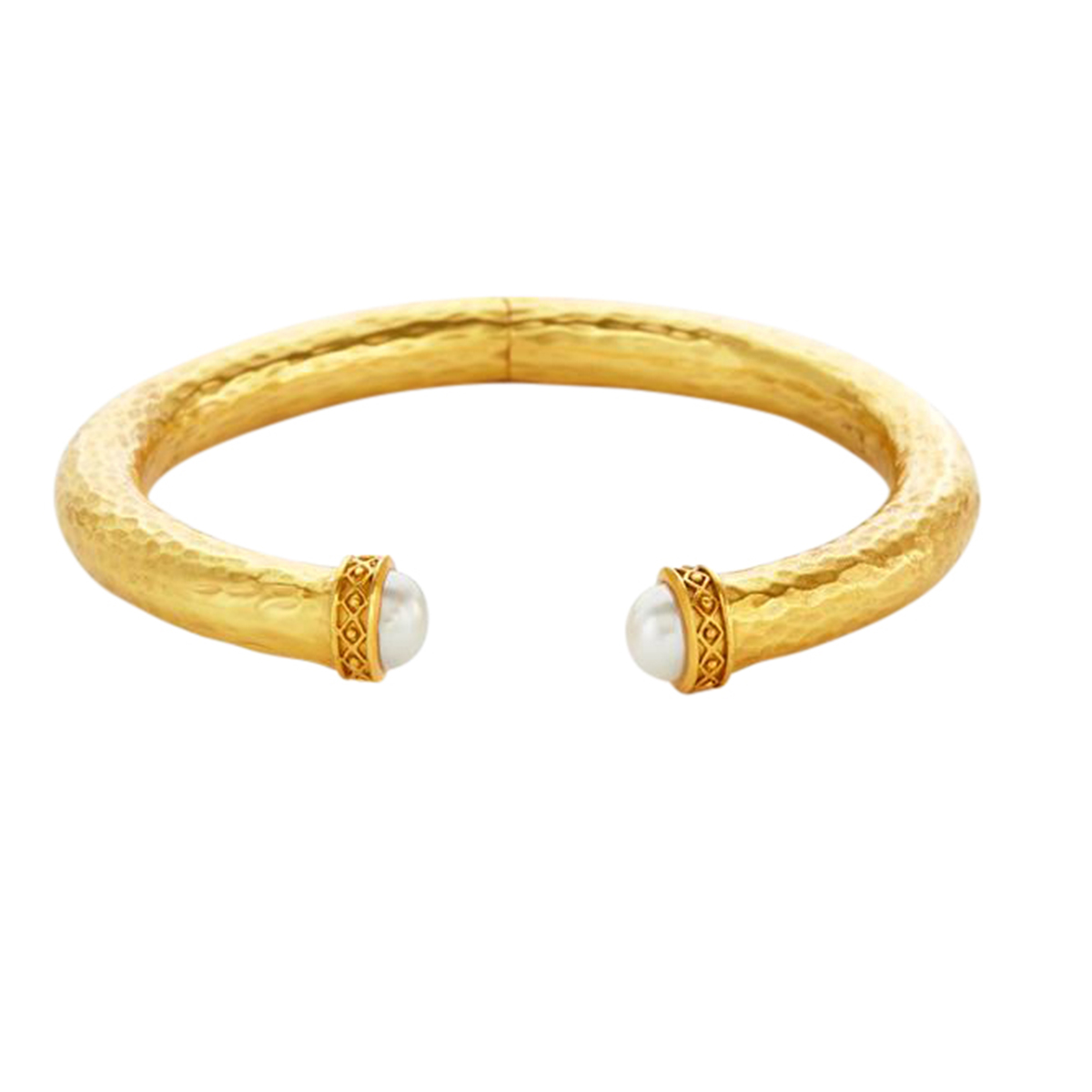 Julie Vos Catalina Pearl Bead Hinged Demi Cuff Bracelet