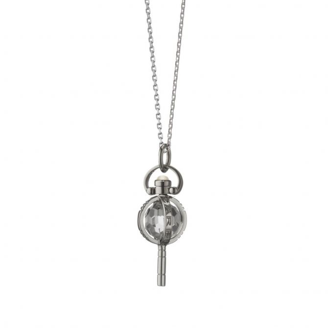 Monica Rich Kosann Miniature "Carpe Diem" Pocket Watch Key Necklace in Sterling Silver, 17"