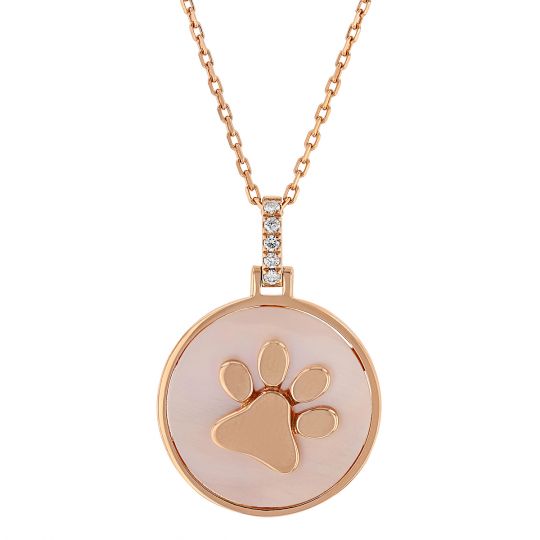 rose gold paw necklace
