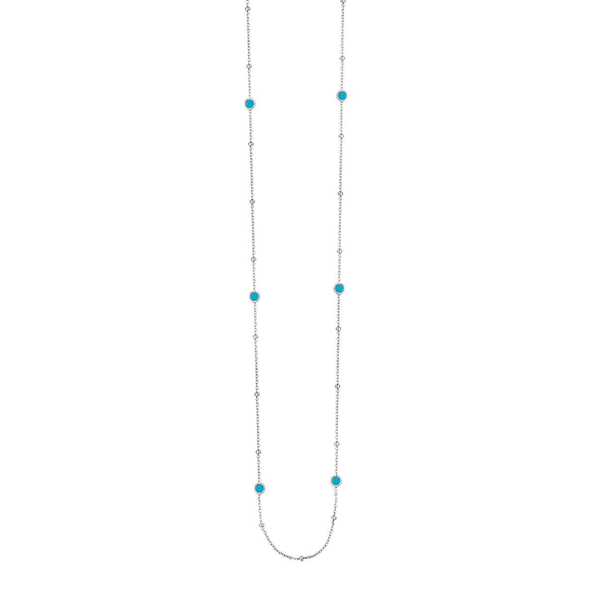 Bezel Set Crescent Stud in Turquoise main image 1