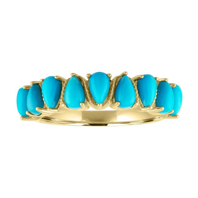 My Story Lola Pear Shaped Turquoise Ring in Yellow Gold