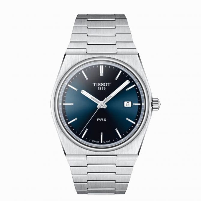 Tissot PRX 40mm Men's Watch, Navy and Silver Dial