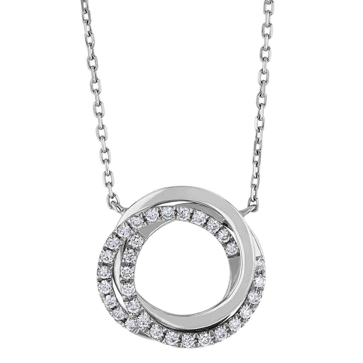 Frederic Sage Diamond Swirl Rosette Necklace in White Gold, 18