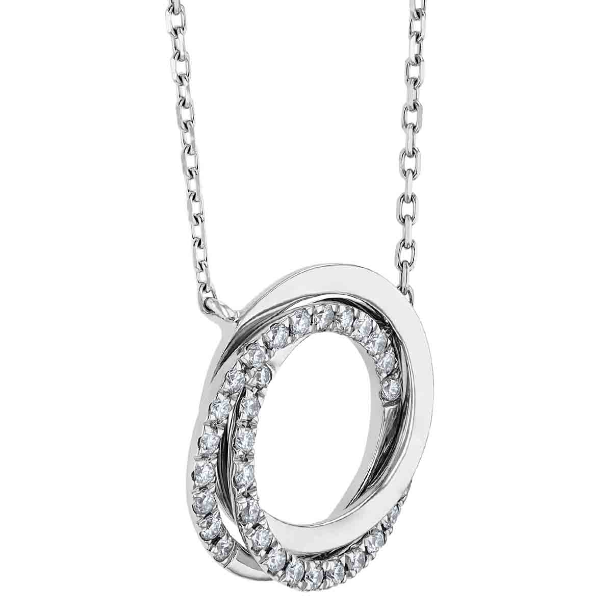 Frederic Sage Diamond Swirl Rosette Necklace in White Gold, 18