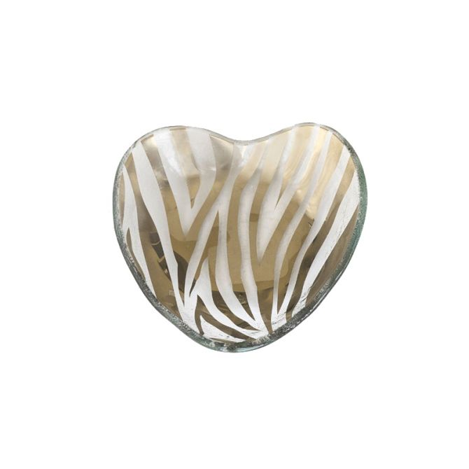Annieglass Zebra Heart Plate, 5"