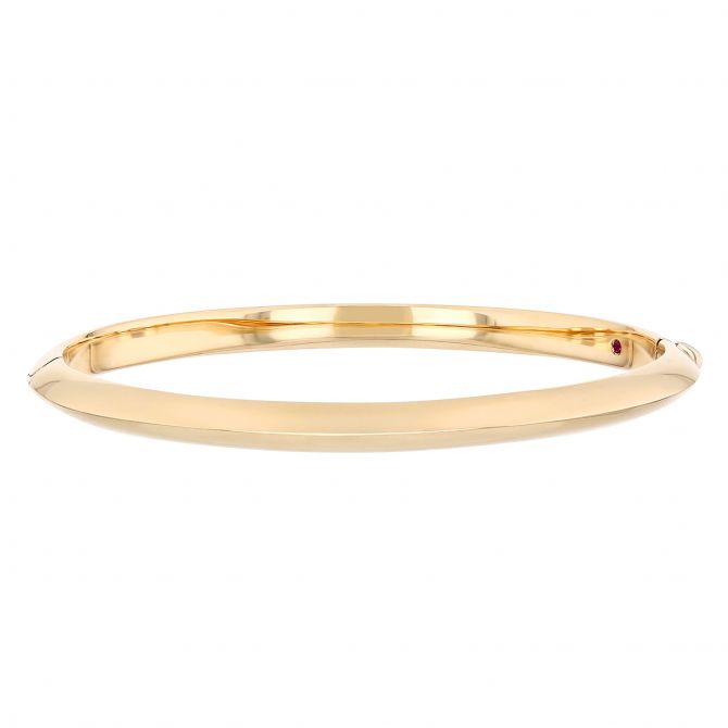 Roberto Coin Oro Classic Yellow Gold Knife Edge Oval Bangle Bracelet
