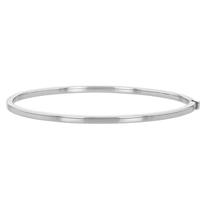 Roberto Coin Oro Classic White Gold Oval Thin Bangle Bracelet