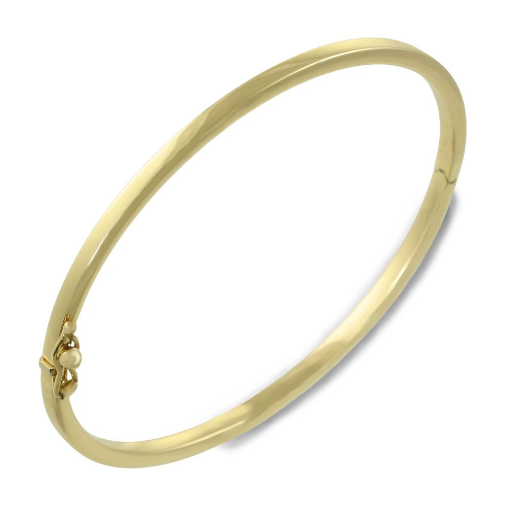 Roberto Coin Oro Classic Yellow Gold Oval Hinged Bangle Bracelet
