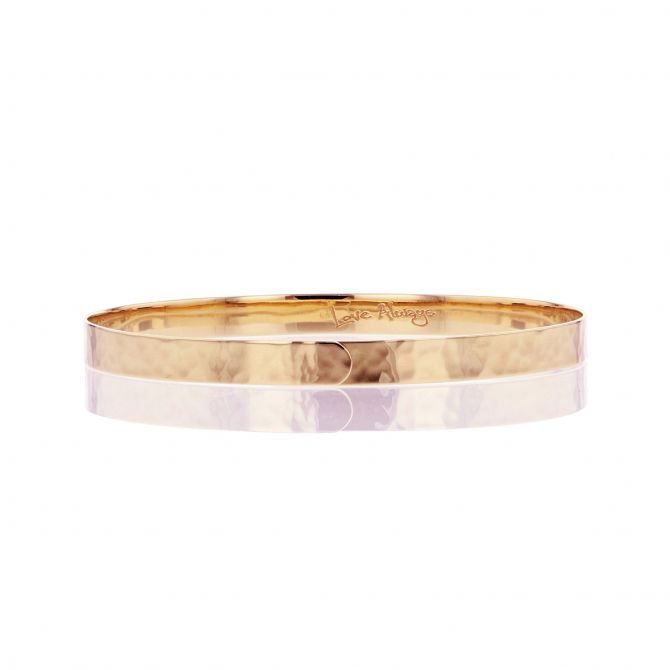 Phillips House 14K Rose Gold Hammered Love Always Bangle Bracelet, 5 mm