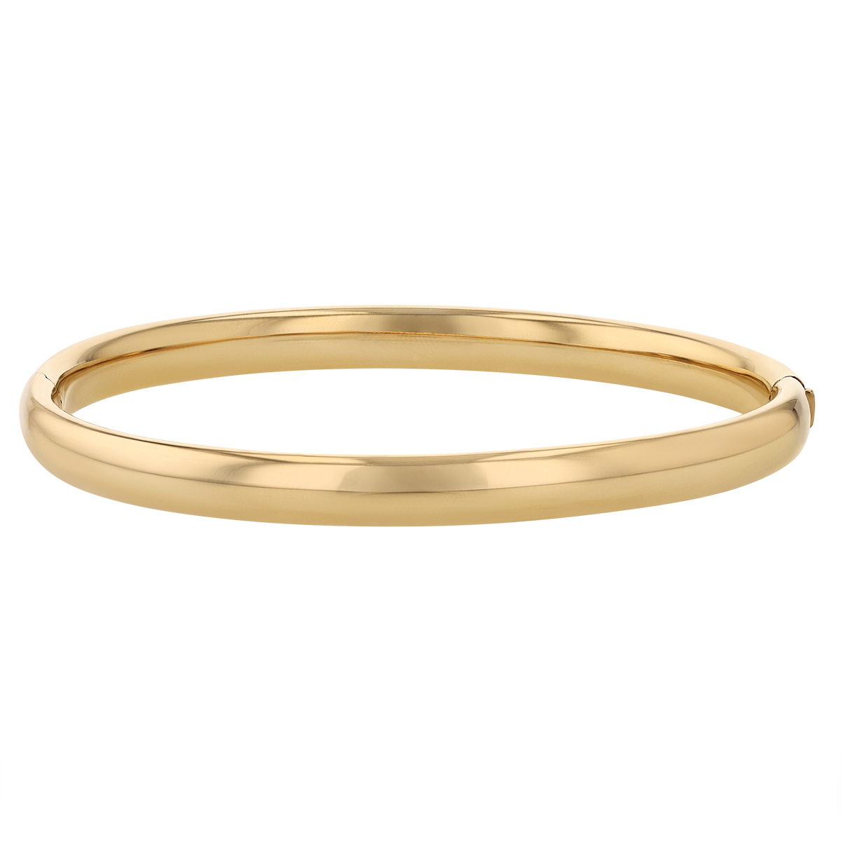 Yellow Gold Oval Hinged Bangle Bracelet