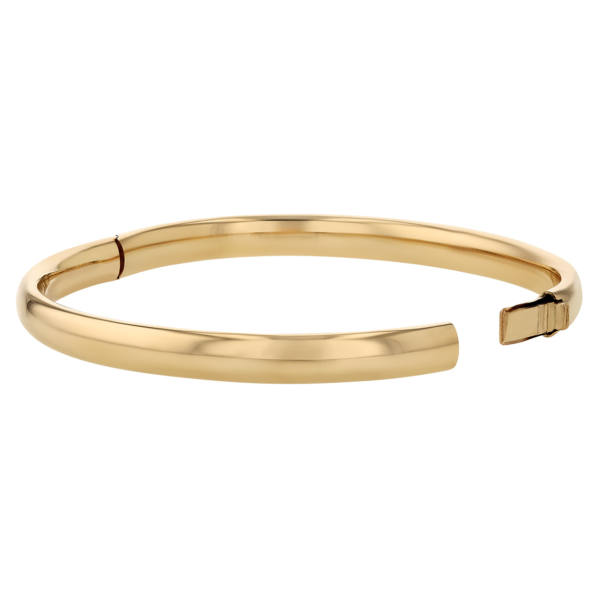 Yellow Gold Oval Hinged Bangle Bracelet