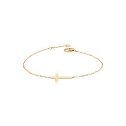 14k Yellow Gold High Polish Horizontal Cross Bracelet 9 Borsheims 14k Yellow Gold High Polish Horizontal Cross Bracelet 9