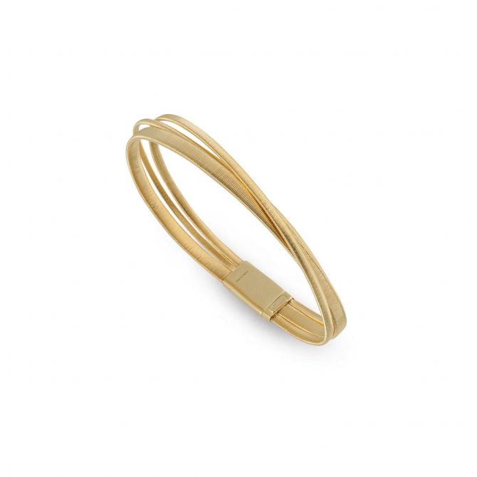 Marco Bicego Masai Three Row Crossover Bracelet in Yellow Gold