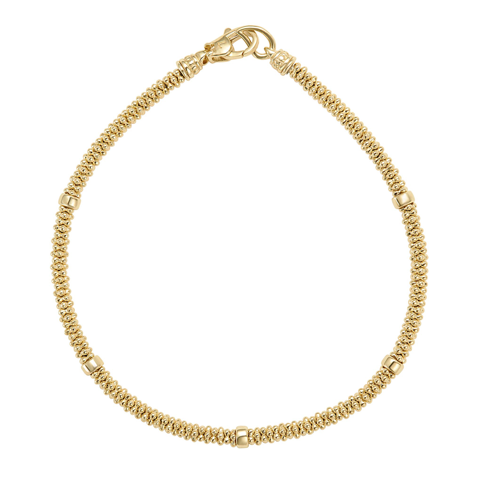 LAGOS 18K Yellow Gold Caviar 3mm Rope Medium Bracelet