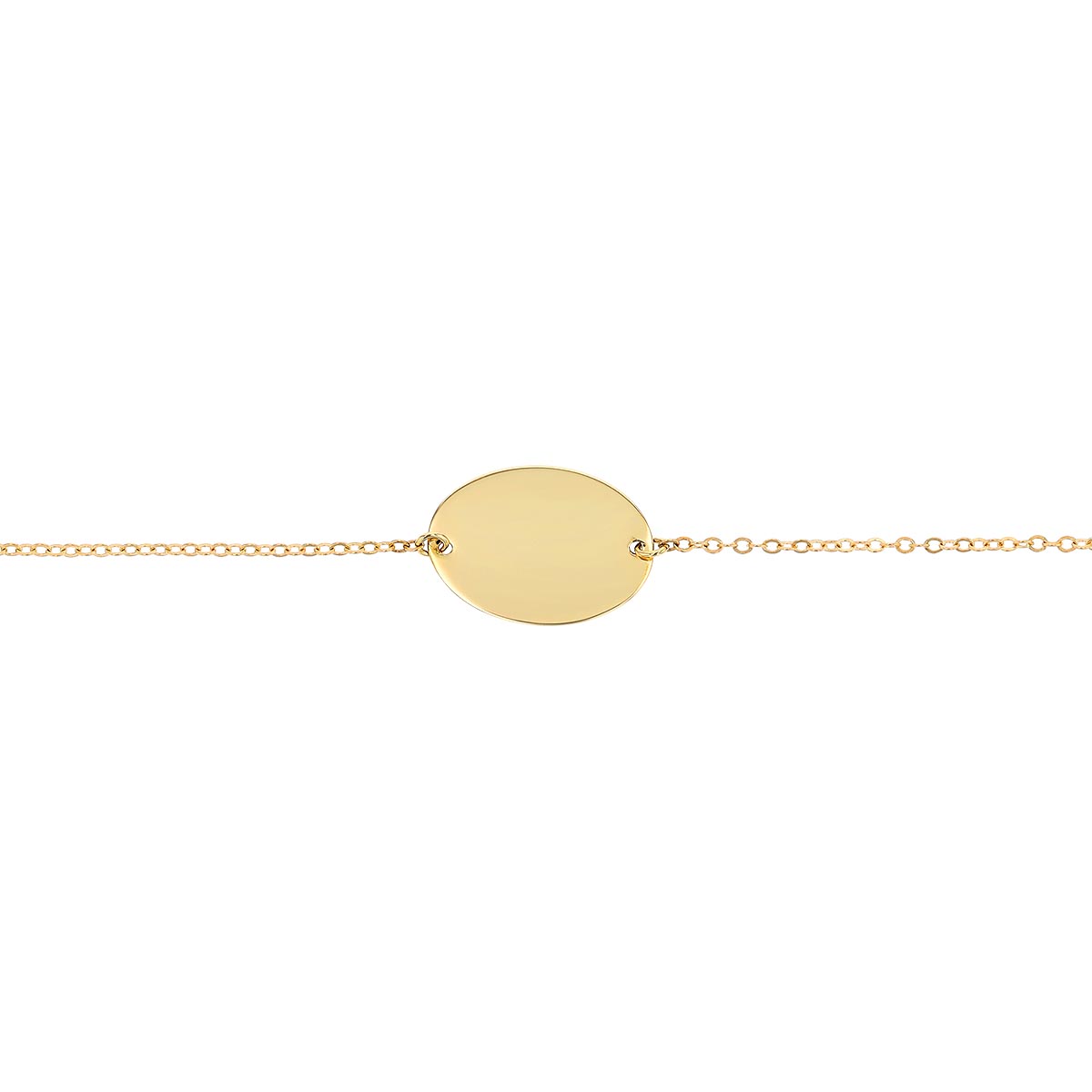 Yellow Gold Oval Disc Bracelet, 7.5