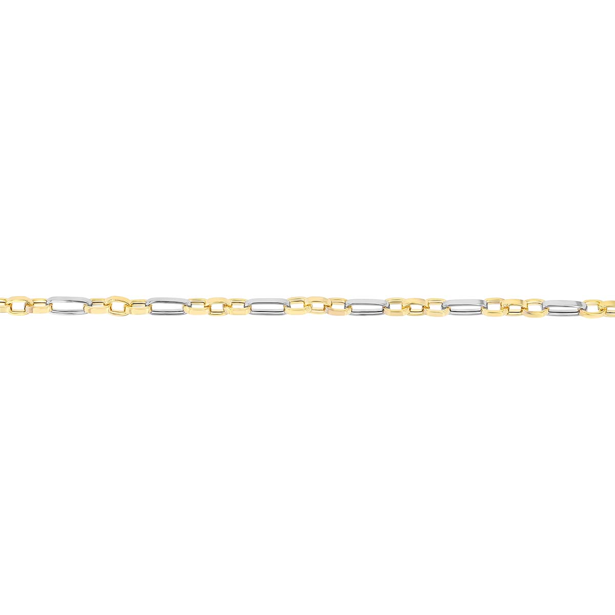 Two Tone Oval Link Alternating Size Bracelet, 7.25