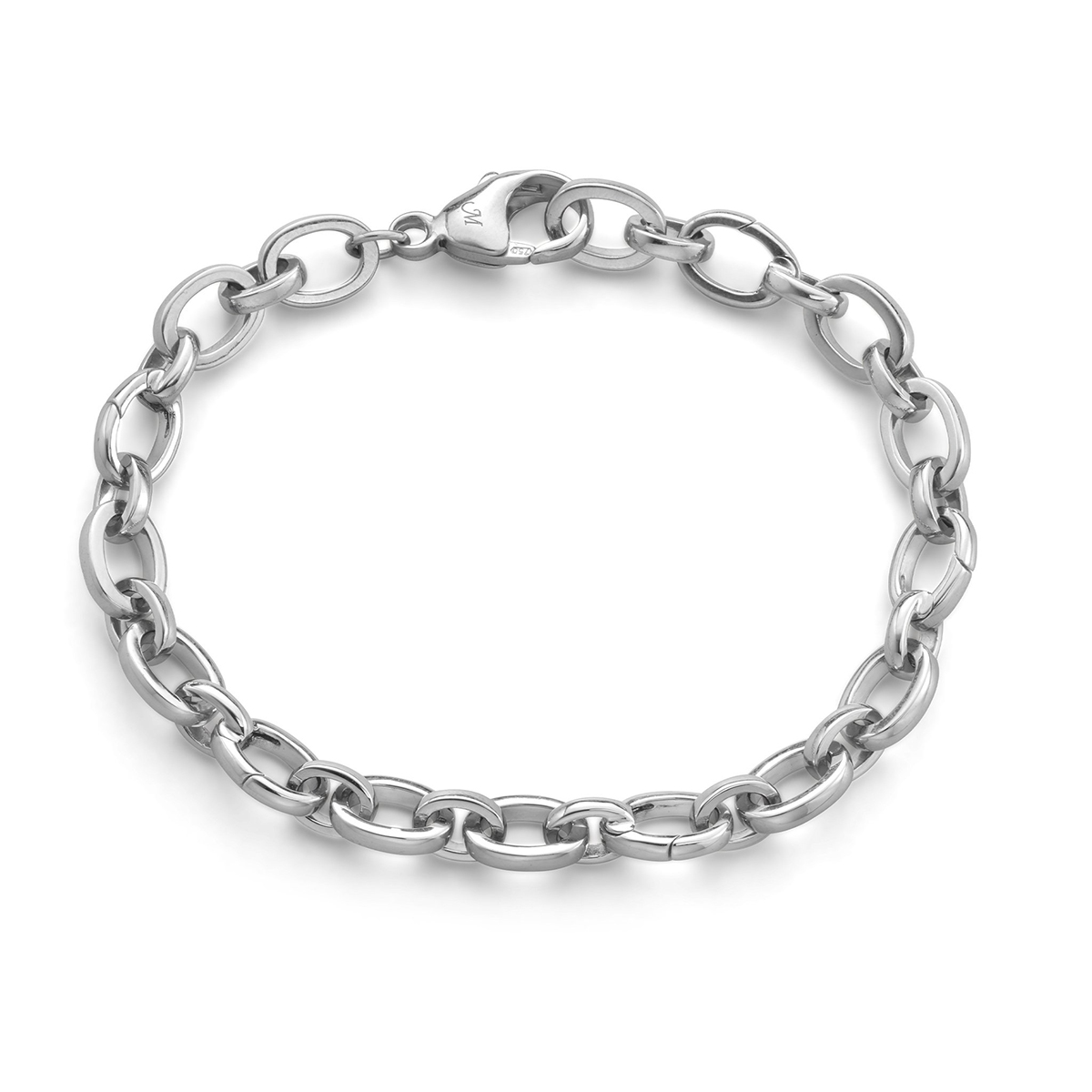 Monica Rich Kosann Audrey Sterling Silver Link Charm Bracelet, 7.5 ...