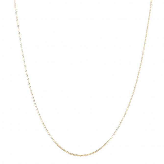 14K Yellow Gold Box Chain, 24"