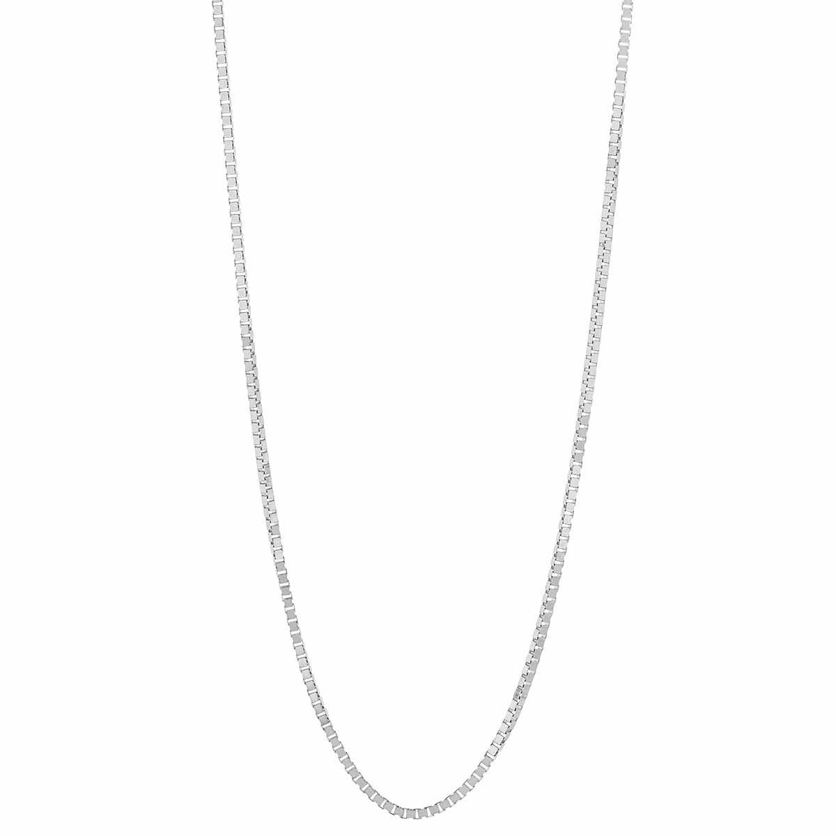 White Gold .96 mm Box Chain, 20