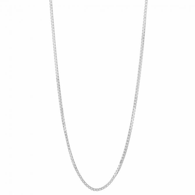 White Gold .96 mm Box Chain, 20"