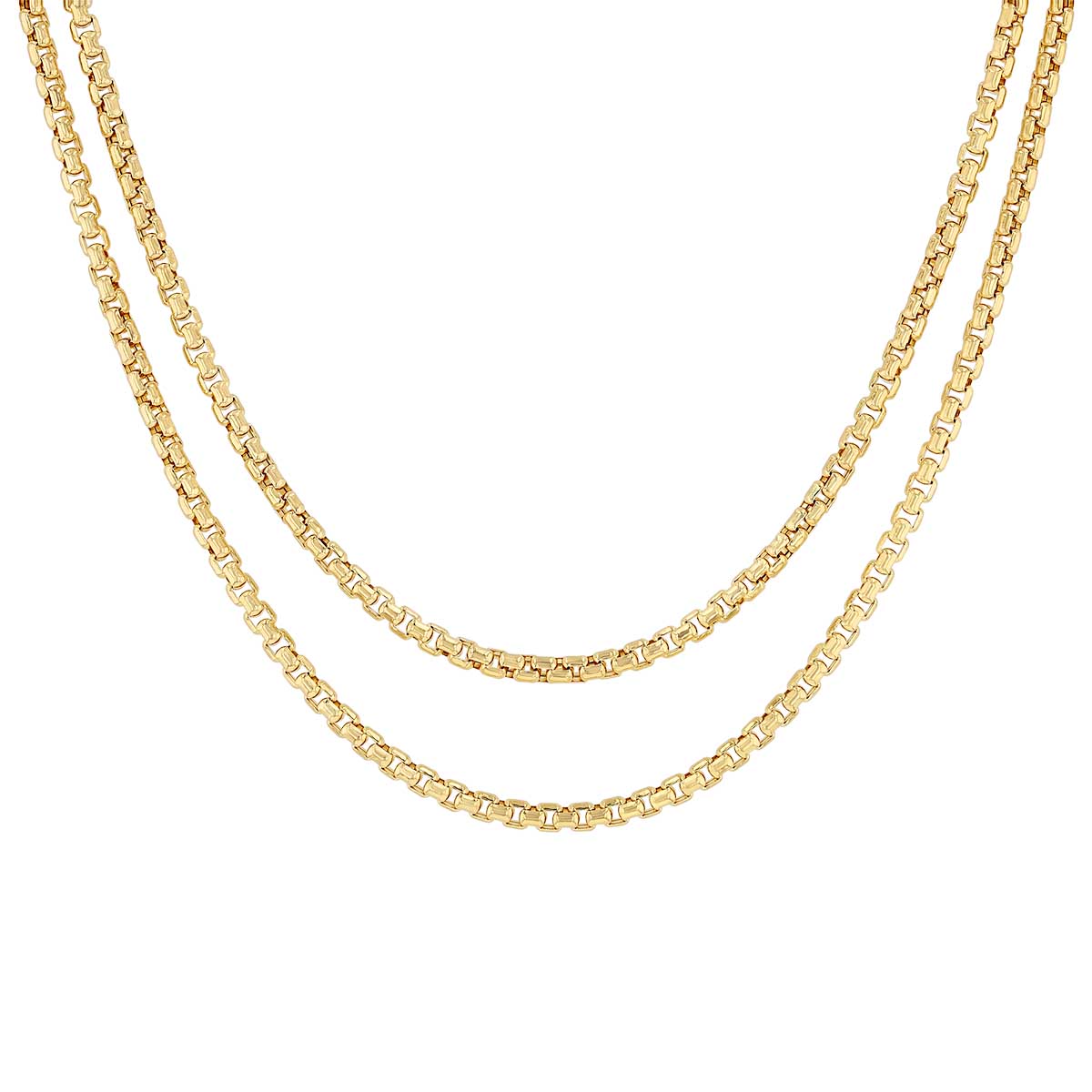 Yellow Gold 2.8 mm Round Hollow Box Chain, 30