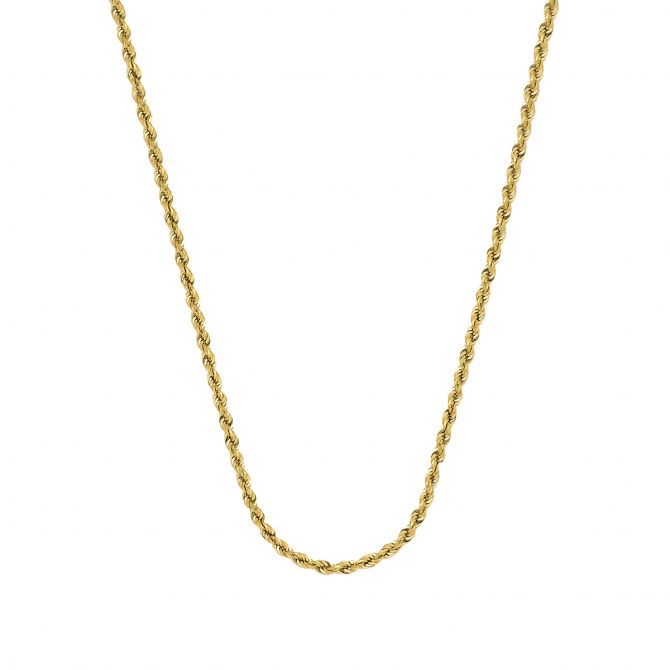 Yellow Gold 1.56 mm Diamond-Cut Rope  Chain, 20"
