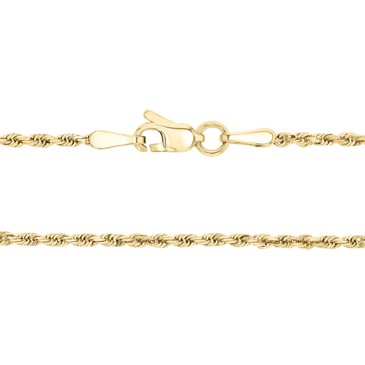 14K Yellow Gold 1.8 mm Cut Rope Chain, 18