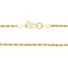 14K Yellow Gold 1.8 mm Cut Rope Chain, 18"
