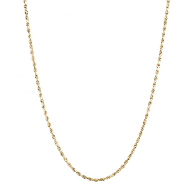 14K Yellow Gold Rope Chain, 24"