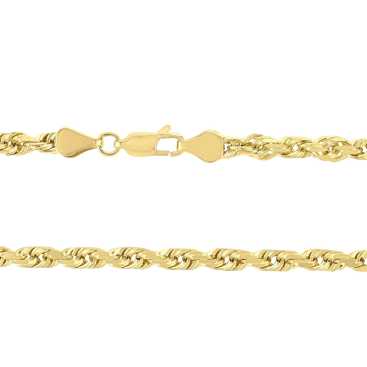 Yellow Gold 4.4 mm Rope Chain, 22