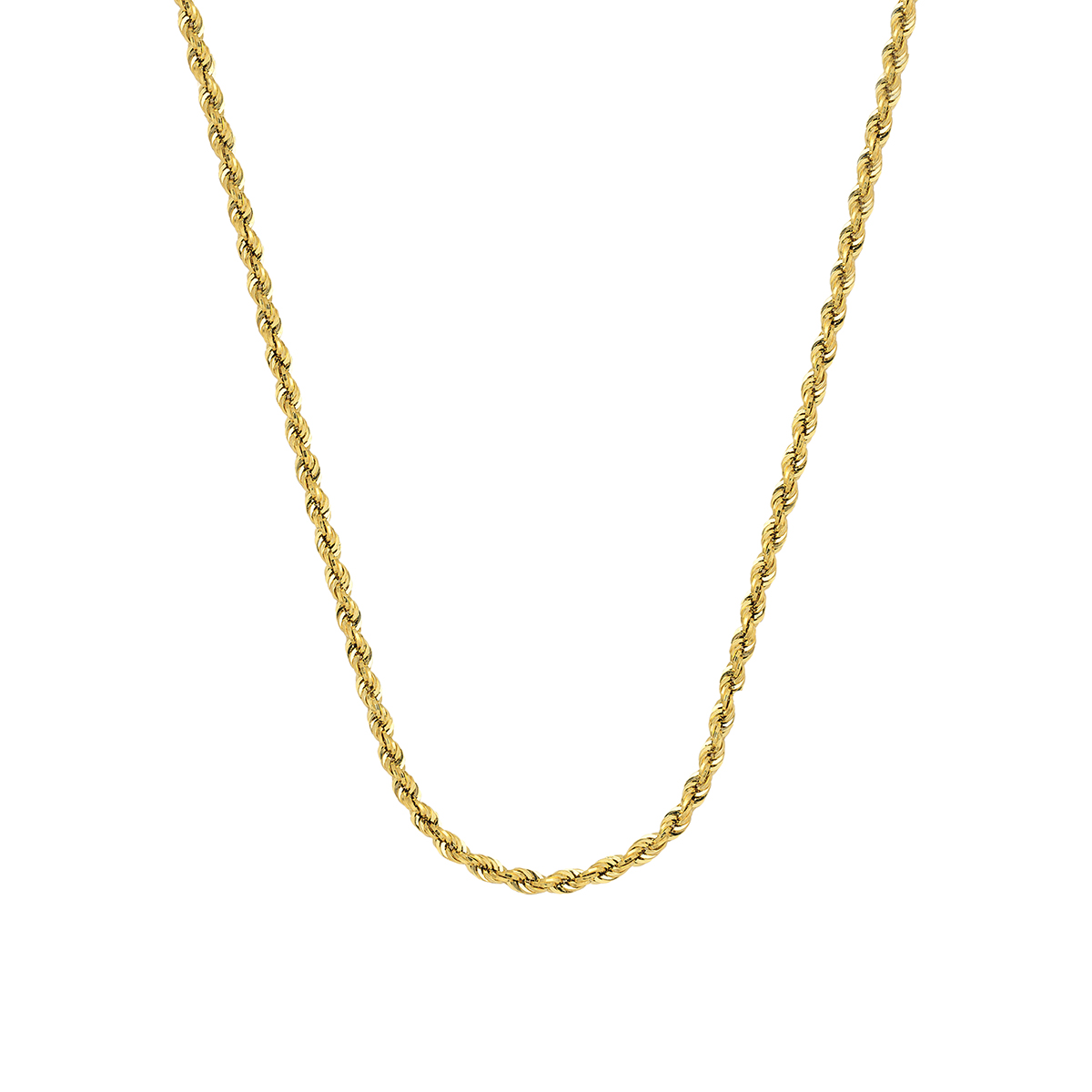 Yellow Gold 1.8 mm Diamond-Cut Rope  Chain, 16