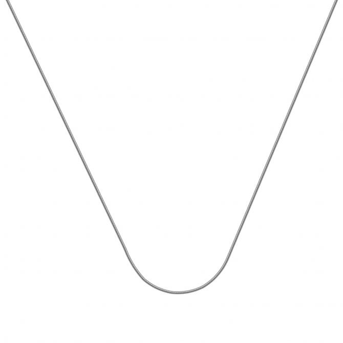 14K White Gold 1 mm Snake Chain, 16"