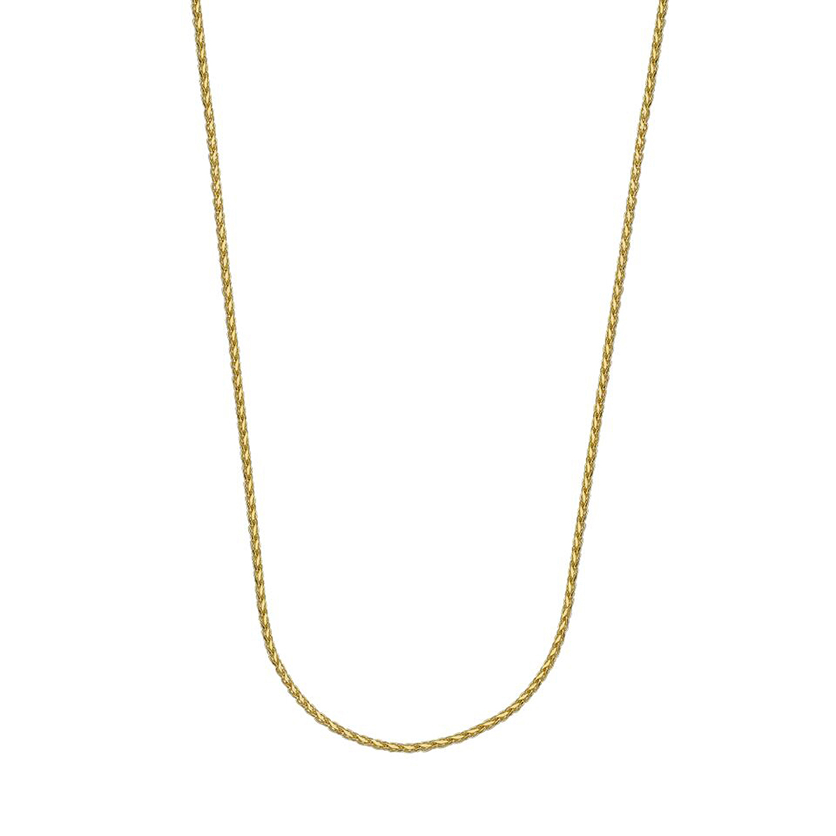 14K Yellow Gold .85 mm Diamond-Cut Wheat Chain, 20