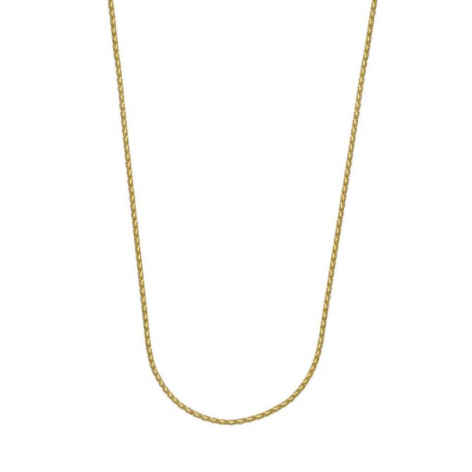 14K Yellow Gold .85 mm Diamond-Cut Wheat Chain, 20"